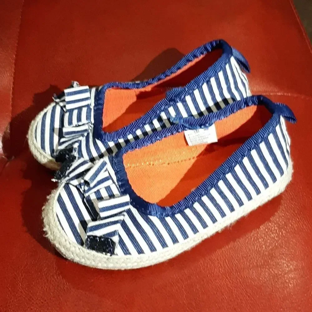 Carter's Blue and White Striped Shoes